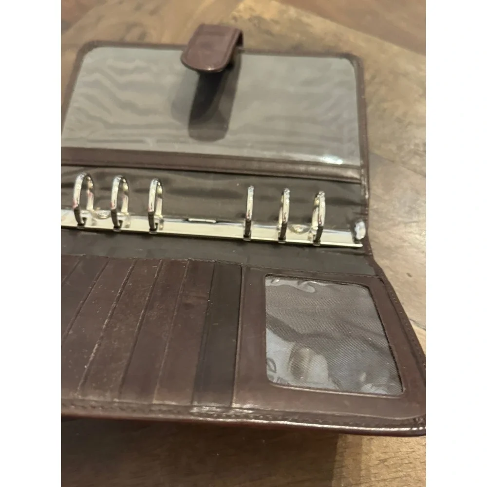Wilson's Leather Vintage Brown Leather 6-Ring Personal Organizer Planner Binder